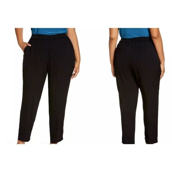 Halogen Dress Pants Women Black High Rise Pull On Elastic. Size 20. P - Picture 1 of 10
